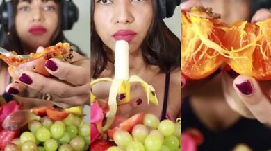 Crunch ASMR Juicy Fruit Tasting Satisfying Sounds HD Porn