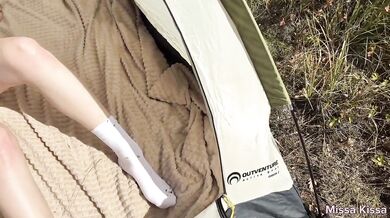 Cum On Girlfriend Face In Tent Woods POV Homemade Doggystyle Choked Gushing Blowjob Cumshot Exclusive Amateur Hot Blonde