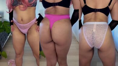 She Shows Pink Panties Collection Sex Toys Lenceria De Encaje Sin Bragas