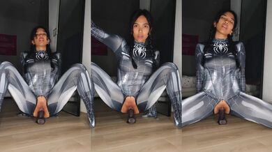 Spiderman Cosplay Babe Jada Kai Destroyed By Black Dildo Reverse Cowgirl