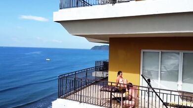 Public Balcony Sex Destroyed Pussy Licking Costa Rica Beach Amateur Couple Asian Girlfriend Orgasm