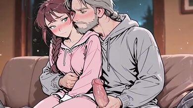 Stepdaddy destroys me gushing choked when Mom is gone animated