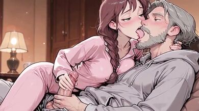 Stepdaddy destroys me gushing choked when Mom is gone animated