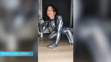 Spiderman Cosplay Babe Jada Kai Destroyed By Huge Black Dildo Gushing Moaning Reverse Cowgirl Bubble Butt