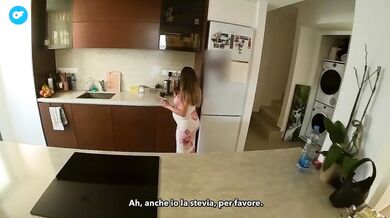 Pregnant Ex Alone At Home Cheating Wife In Low Cut Sundress Showing Cleavage Big Tits Italian POV Housewife