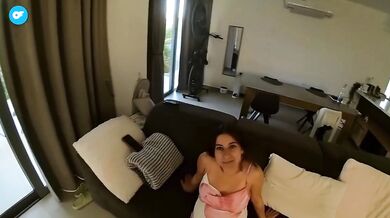 Pregnant Ex Alone At Home Cheating Wife In Low Cut Sundress Showing Cleavage Big Tits Italian POV Housewife