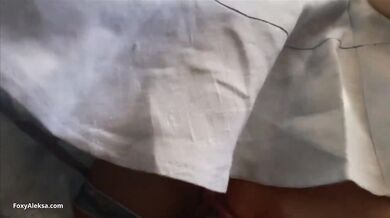 Asian Cosplay Teen Caught Creampie Cumshot Under Skirt Public