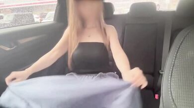 Supermarket Parking Lot Masturbation Dildo Squelch Public NTR Japanese MILF HD Amateur