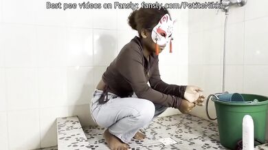 Jeans Padlocked Full Bladder Ebony Pee Desperation Begging Permission To Piss