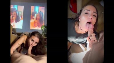 Split Screen Blowception Destroyed Gushing Cumshots