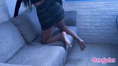 Sexy Latina In Miniskirt Destroyed Sensual POV Sofa Big Ass