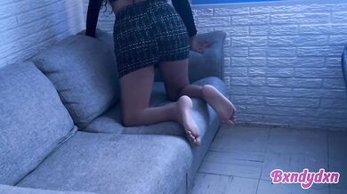 Sexy Latina In Miniskirt Destroyed Sensual POV Sofa Big Ass