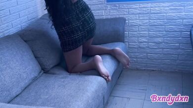 Sexy Latina In Miniskirt Destroyed Sensual POV Sofa Big Ass