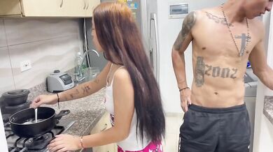 I Catch My Step Sister Cooking And Destroy Her Ass Hard