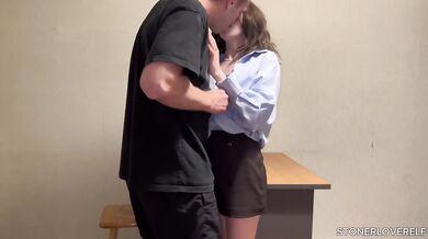 First Day At College Brunette In Glasses Destroyed By Blowjob Doggy Style Missionary Cumshot Gushing Choked