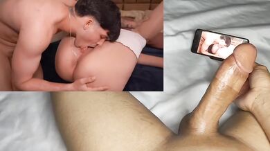 Busty Stepsister Finds Out Stepbrother's Huge Cock Is Big Enough to Suck Herself with Big Dick Reaction