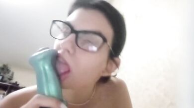 Russian Brunette 18 Girl Destroyed Gushing With Big Dildo