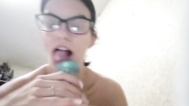 Russian Brunette 18 Girl Destroyed Gushing With Big Dildo