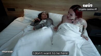 Step Mom and Step Sister Share Bed with Step Son in Wild Hotel Fuck (feat. Ghomestory)