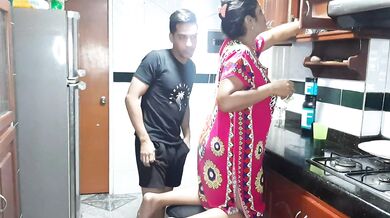 Tasting my stepmother's rich pussy in the kitchen