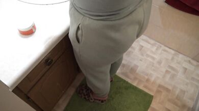 Horny stepson cum inside my panties before he goes to school