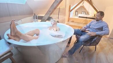 Blonde Wife Paid Me To Get Destroyed In Bathtub Blowjob