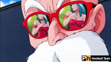 Master Roshi And Bulma Destroyed With Gushing Choked Hungers