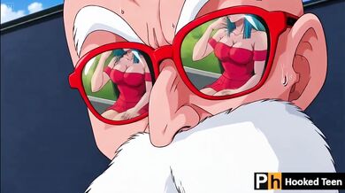 Master Roshi And Bulma Destroyed With Gushing Choked Hungers