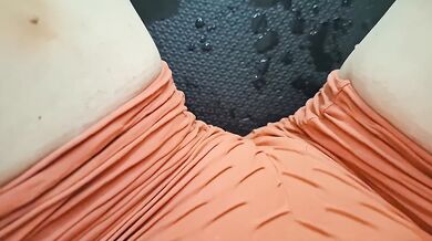 Wet Curvy Body Destroyed By Fingering In Tight Clothes Cameltoe Dripping Water