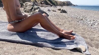 Horny Amateur Exhibitionist Wife Caught Undressing On Public Beach Spreading Her Legs For Voyeurs