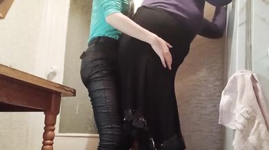 My Hetero Roommate Shattered Her Illusion After I Choked Her With My Strap On In The Hot Kitchen