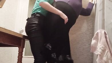 My Hetero Roommate Shattered Her Illusion After I Choked Her With My Strap On In The Hot Kitchen