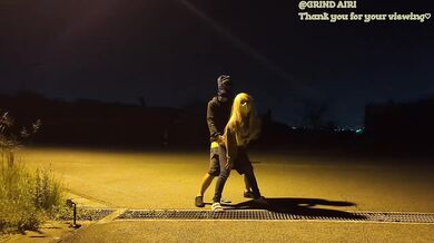 Street Sex Cowgirl Missionary On Asphalt With Perforated Jeans Pussy Dripping Gushing