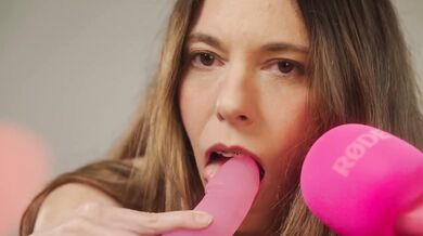Braces ASMR Mouth Sounds And Up Close Dildo Sucking Sloppy Messy Blowjob Brunette Milf Amateur POV