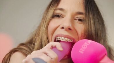Braces ASMR Mouth Sounds And Up Close Dildo Sucking Sloppy Messy Blowjob Brunette Milf Amateur POV