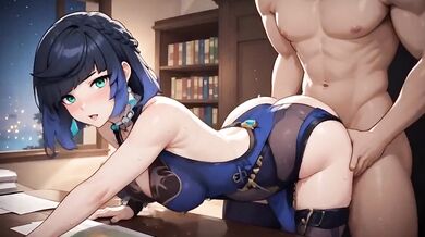 Yelan Bent Over Desk Fucked Hard Private Office Extreme Genshin Impact Hentai