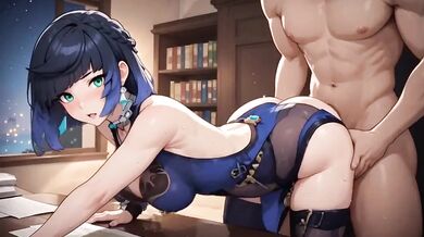 Yelan Bent Over Desk Fucked Hard Private Office Extreme Genshin Impact Hentai