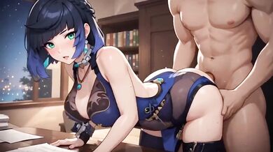 Yelan Bent Over Desk Fucked Hard Private Office Extreme Genshin Impact Hentai