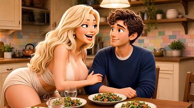 First Time Fuck With Hot Step Mom Cartoon Kitchen AI Hentai