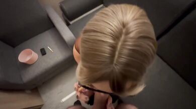 Smoking Blonde Stepmilf Destroyed Stepson With Choked Cumshot On Small Tits