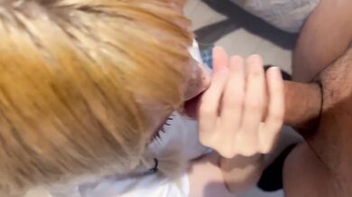 Blonde Amateur Delivers A Hot Deepthroat Blowjob Destroyed Gushing Choked
