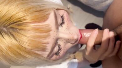 Blonde Amateur Delivers A Hot Deepthroat Blowjob Destroyed Gushing Choked