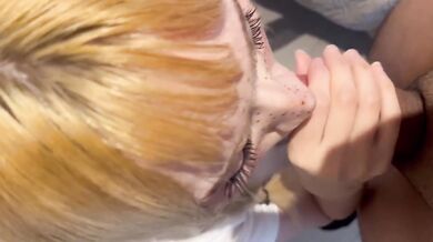 Blonde Amateur Delivers A Hot Deepthroat Blowjob Destroyed Gushing Choked
