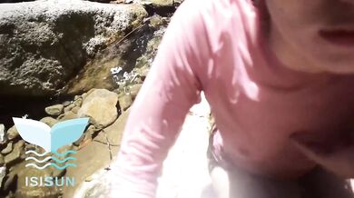 Foreigner in the River Posing Gets Destroyed Gushing Blowjob and Hard Sex