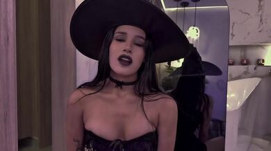 Horny Little Witch Plays With Dildo On Halloween Night Carolina Guerrero Destroyed Gushing Choked