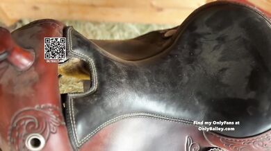 Exclusive HD Porn Verified Amateur Solo Female Bailey Brewer Cleaning Western Saddle