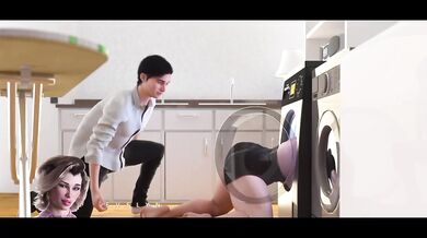 Step Mom Big Ass Stuck In Washer Destroyed Hard Fast Fuck MILF