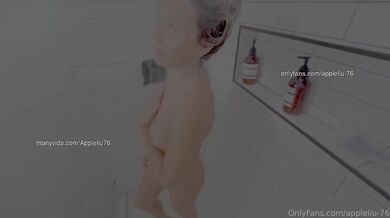 Rough Asian MILF In Shower Swallow Cum Big Cock Hardcore Real Blowjob