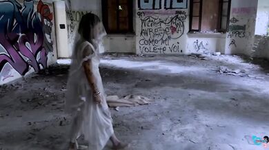 Italian Halloween Party Girl Destroyed By Deep Throat and Cumshot