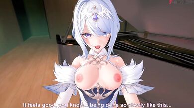 Odette Destroyed By Deepthroat And Rough Sex At The Theater Genshin Impact Hentai Parody